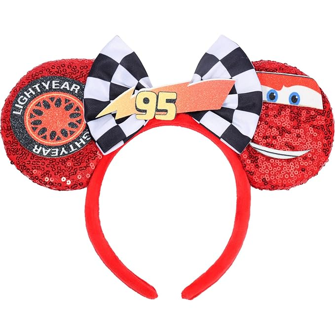 Mouse Ears Headbands, Sequin Mouse Ears for Women Girls Boys, Shiny Bow Headband for Cosplay Party Decorations Hair Accessories