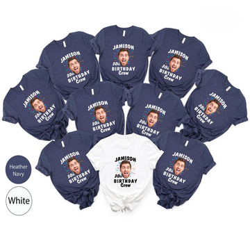 Custom Birthday Photo Name Shirt, Personalized Photo Birthday Party Tee, Birthday Gift, Custom Face Birthday Tshirt, Birthday Face Name Tee | Schmidtstees