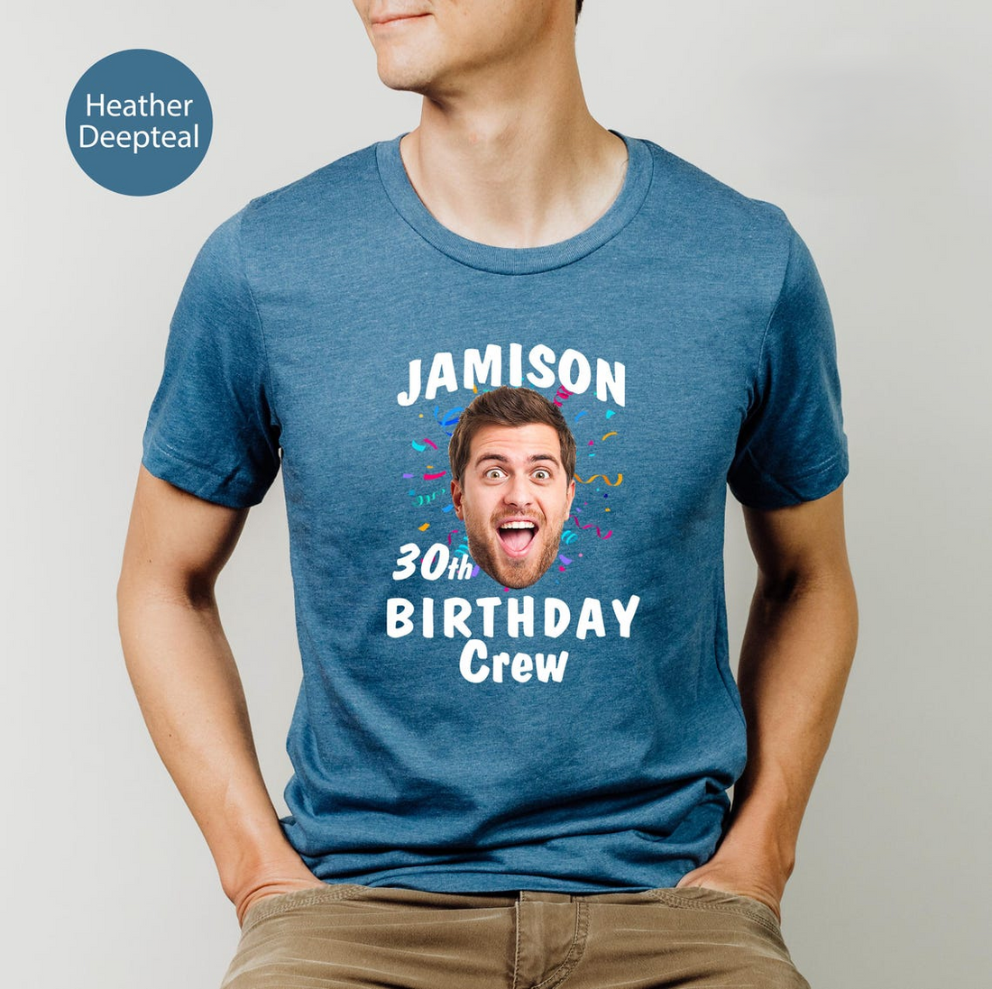 Custom Birthday Photo Name Shirt, Personalized Photo Birthday Party Tee, Birthday Gift, Custom Face Birthday Tshirt, Birthday Face Name Tee | Schmidtstees