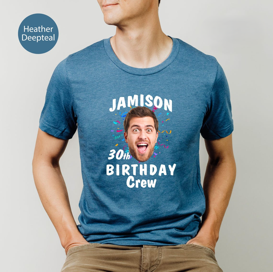 Custom Birthday Photo Name Shirt, Personalized Photo Birthday Party Tee, Birthday Gift, Custom Face Birthday Tshirt, Birthday Face Name Tee | Schmidtstees