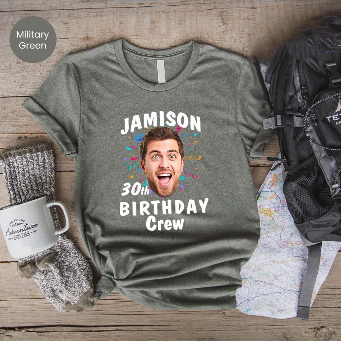 Custom Birthday Photo Name Shirt, Personalized Photo Birthday Party Tee, Birthday Gift, Custom Face Birthday Tshirt, Birthday Face Name Tee | Schmidtstees