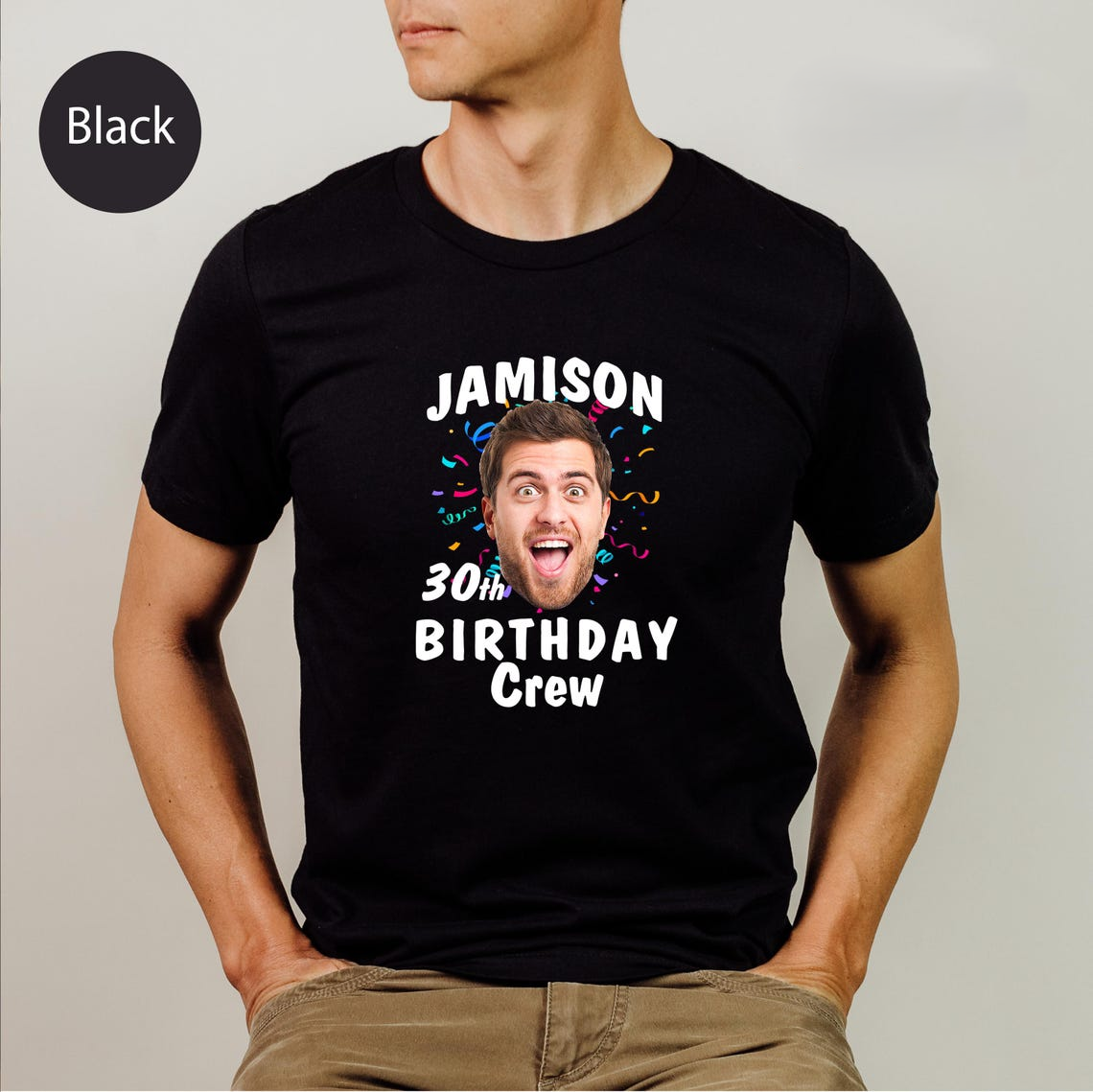 Custom Birthday Photo Name Shirt, Personalized Photo Birthday Party Tee, Birthday Gift, Custom Face Birthday Tshirt, Birthday Face Name Tee | Schmidtstees