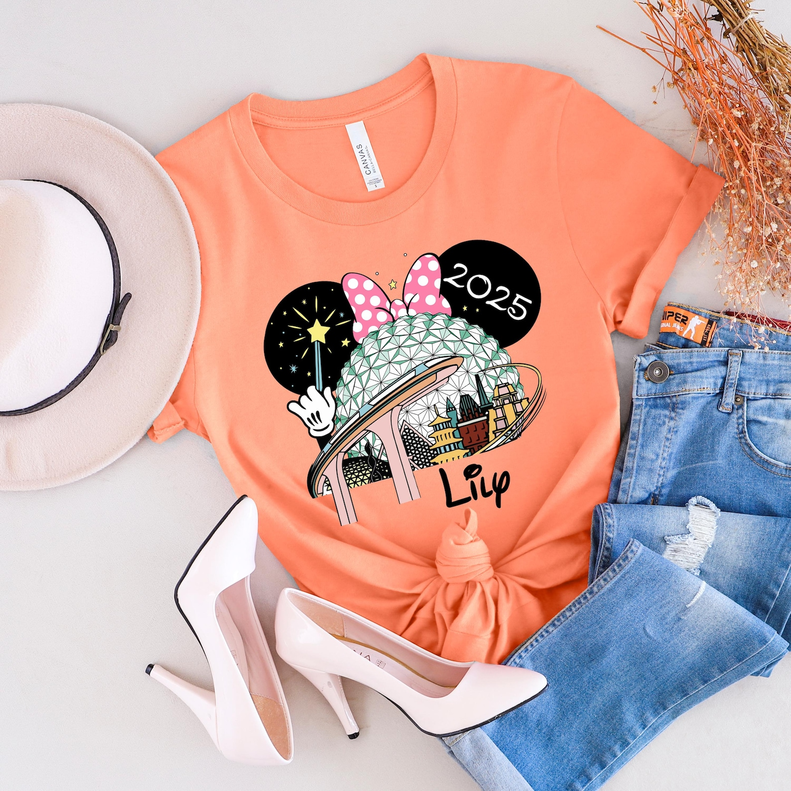 Custom Disney Epcot 2025 Shirt, Disney Epcot Matching Shirt, Disney Family Matching Shirt, Disney Epcot Name Shirt, World Traveler Shirt | Schmidtstees