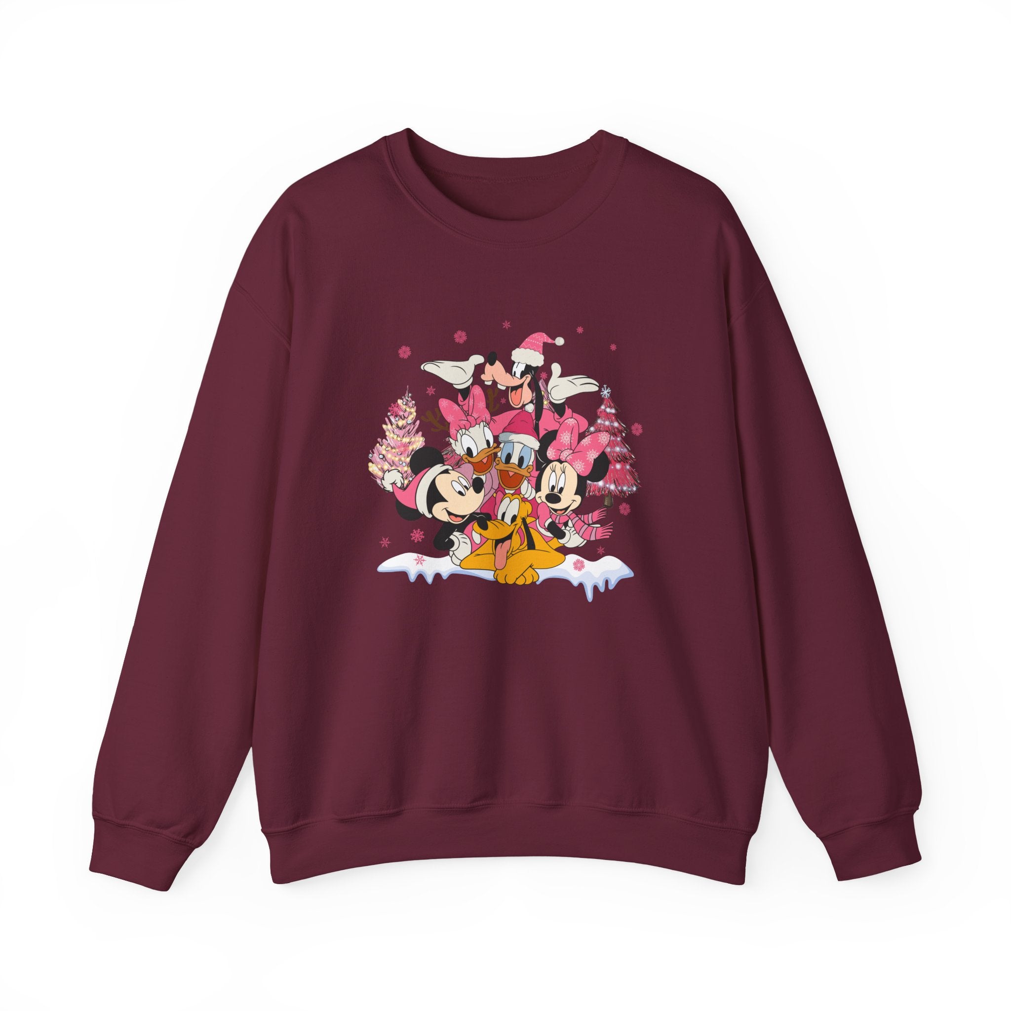 Custom Disney Sweatshirts | Disney Christmas Friends Sweatshirt – Mickey Minnie Goofy Donald Daisy Holiday Crewneck