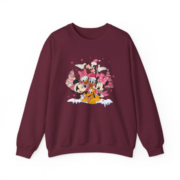 Custom Disney Sweatshirts | Disney Christmas Friends Sweatshirt – Mickey Minnie Goofy Donald Daisy Holiday Crewneck