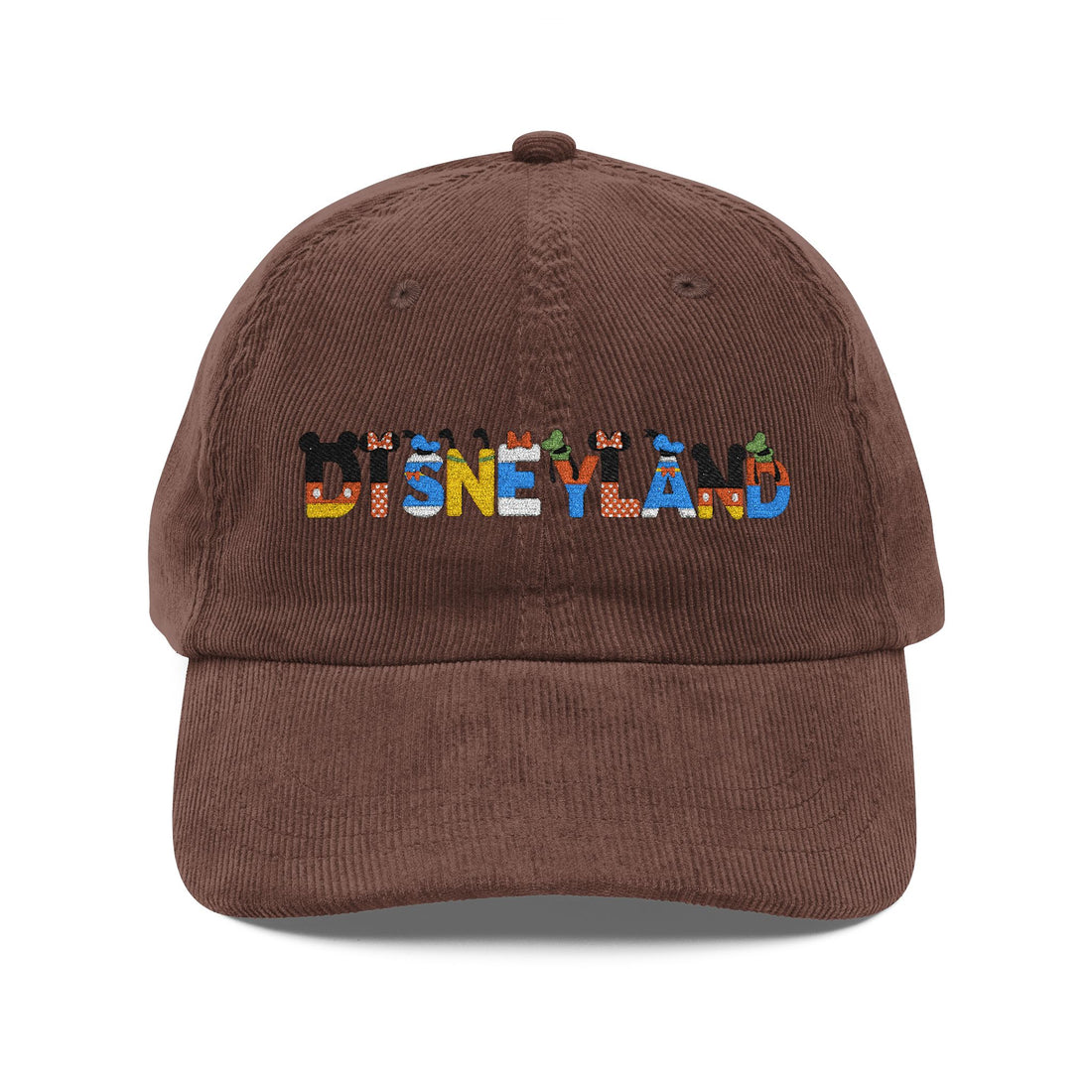 Disney Character Font Custom Name Corduroy Cap, Personalized Disneyland Embroidered Hat, Vintage Disney Font Hat, Custom Text Disney Cap, Embroidered Disneyland Gift