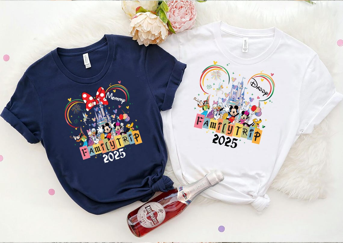 Disney Family 2025 Shirts, Castle 2025 Shirts, Family Matching T-shirt, Custom holiday Family Shirts, Disney Family T-shirts 2025