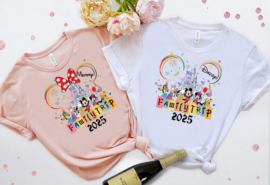 Disney Family 2025 Shirts, Castle 2025 Shirts, Family Matching T-shirt, Custom holiday Family Shirts, Disney Family T-shirts 2025