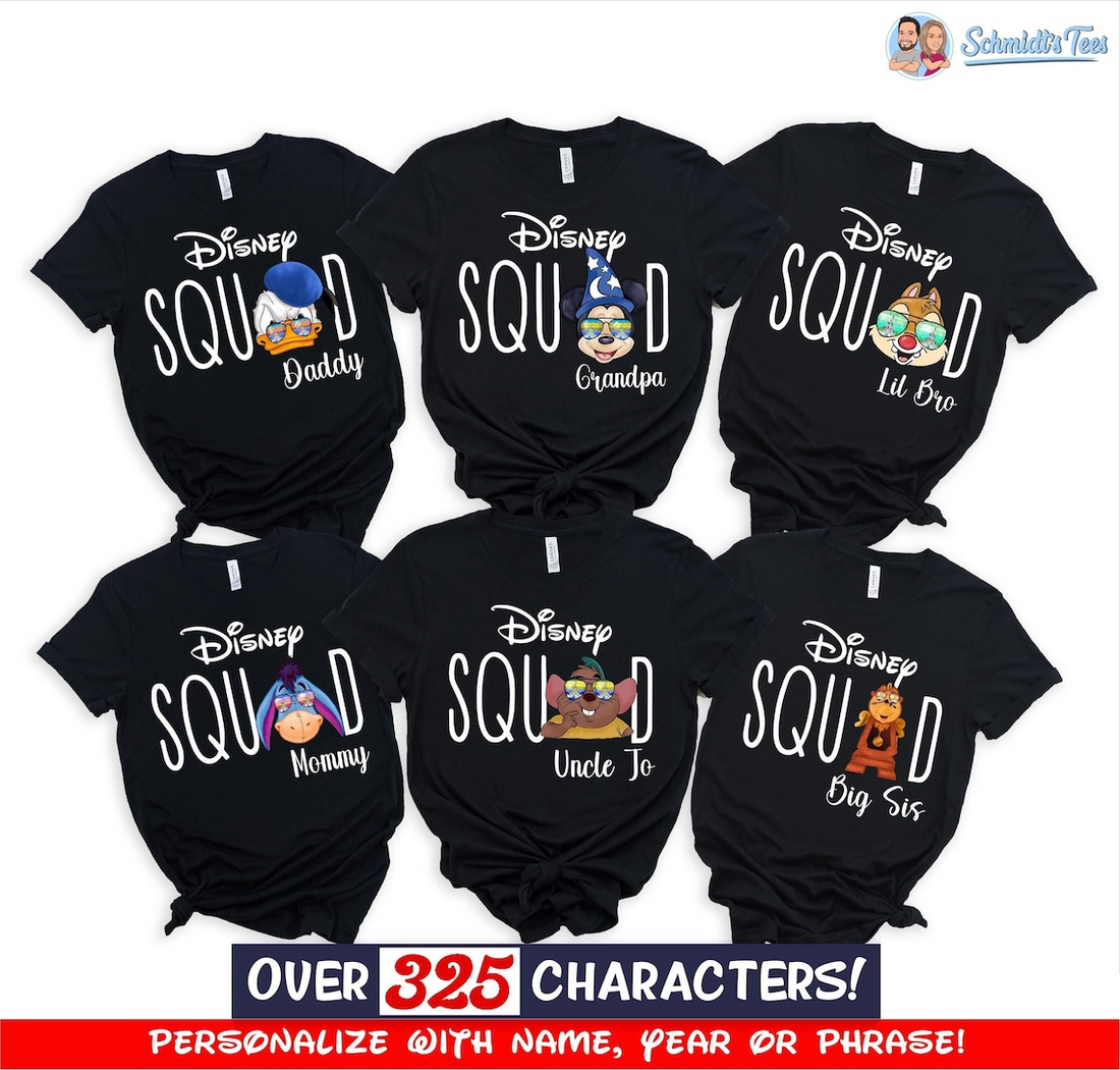 Disney Family Shirts, Disneyworld Shirts Family, Custom Disney Characters Family Sunglass Shirts, Personalized, Disney Family Shirts, Gigi
