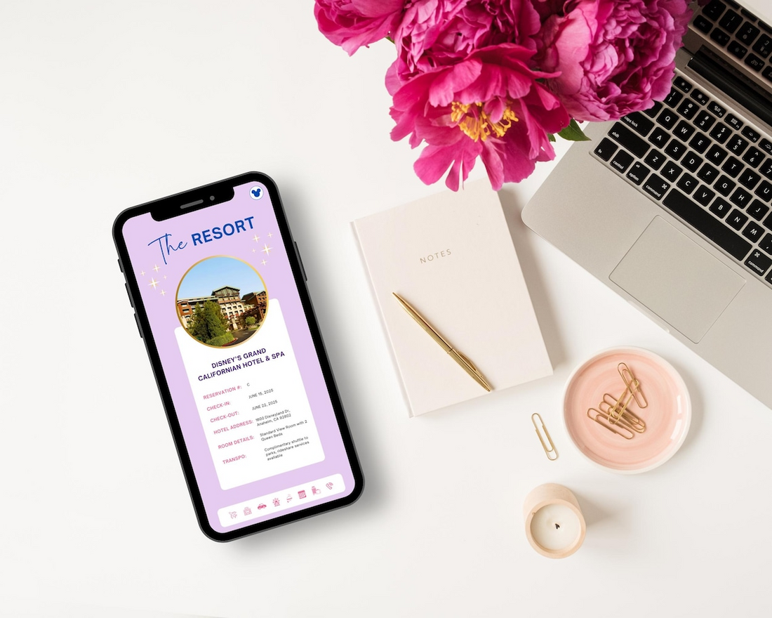 Disneyland Vacation Travel Digital Itinerary, Family Travel, Travel Agent Agency, Trip Itinerary, Disney Mobile Itinerary, Travel Guide