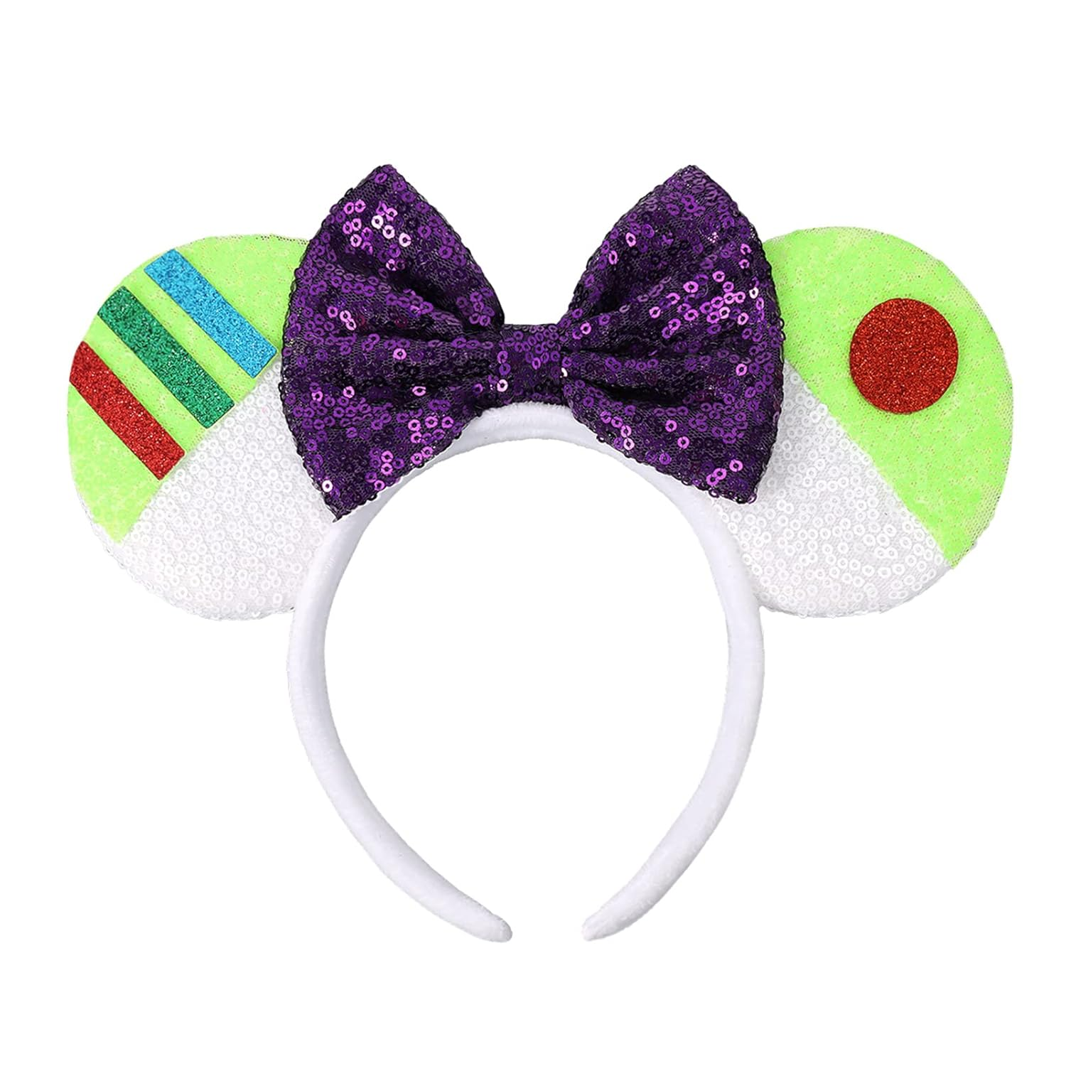 Mouse Ears Headbands, Sequin Mouse Ears for Women Girls Boys, Shiny Bow Headband for Cosplay Party Decorations Hair Accessories