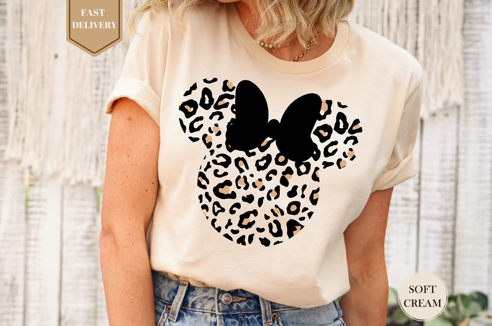 Leopard Print Minnie Mouse Shirt, Cute Disney Mom Shirt, Leopard Minnie Ear Shirt, Leopard Women's Shirt, Disney Family Vacation Shirts  Schmidtstees