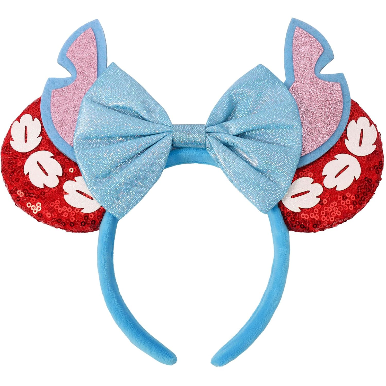 Mouse Ears Headbands, Sequin Mouse Ears for Women Girls Boys, Shiny Bow Headband for Cosplay Party Decorations Hair Accessories