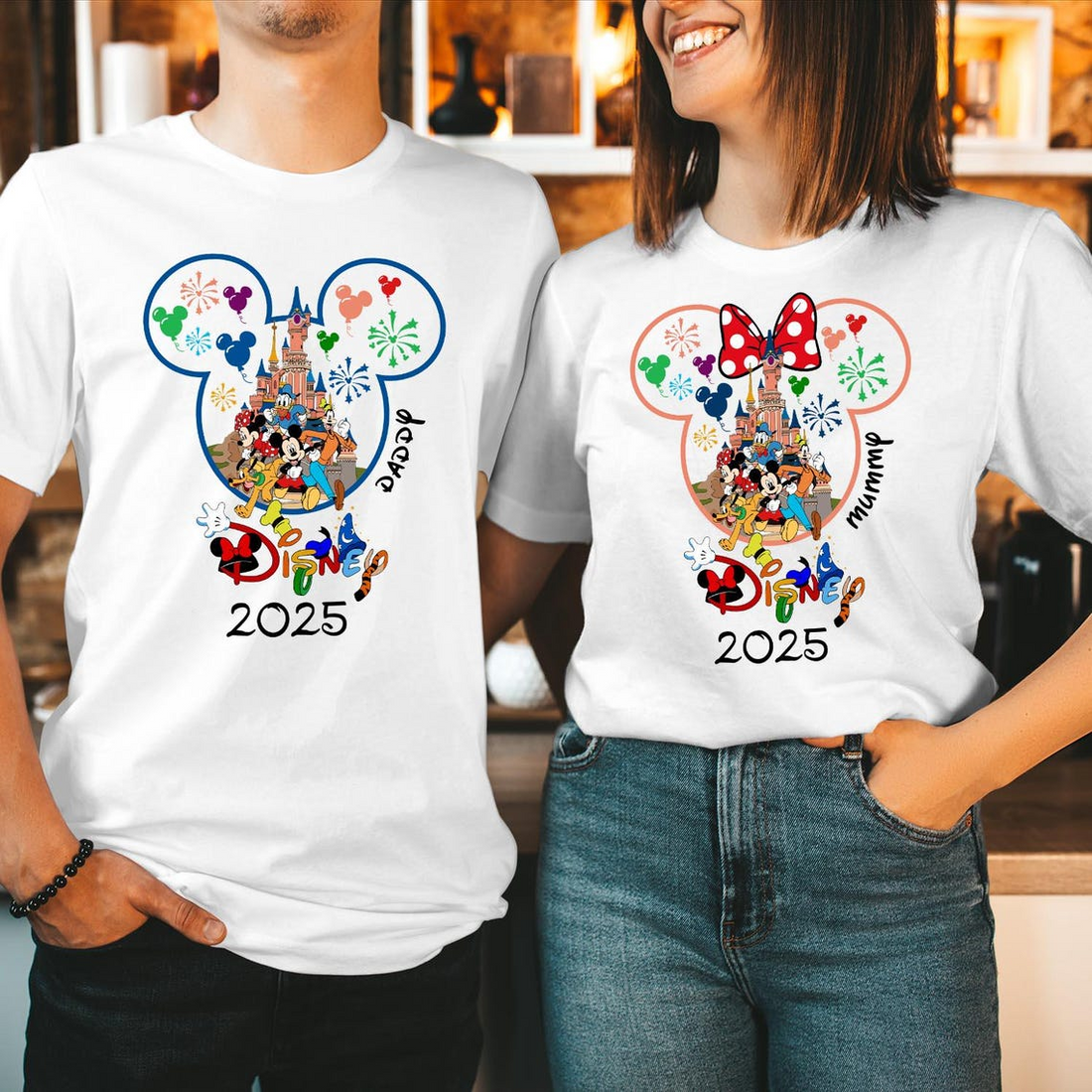 T-SHIRT (3206) Personalised Disney Family Holiday Tour 2025 Family Trip Summer Vacation Tops Mickey Minnie Disneyland Matching Gift T Shirts