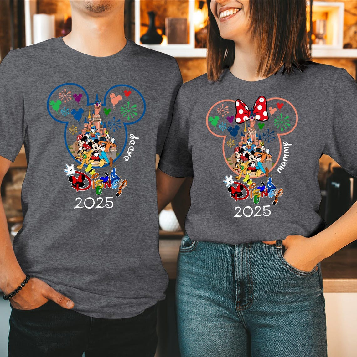 T-SHIRT (3206) Personalised Disney Family Holiday Tour 2025 Family Trip Summer Vacation Tops Mickey Minnie Disneyland Matching Gift T Shirts
