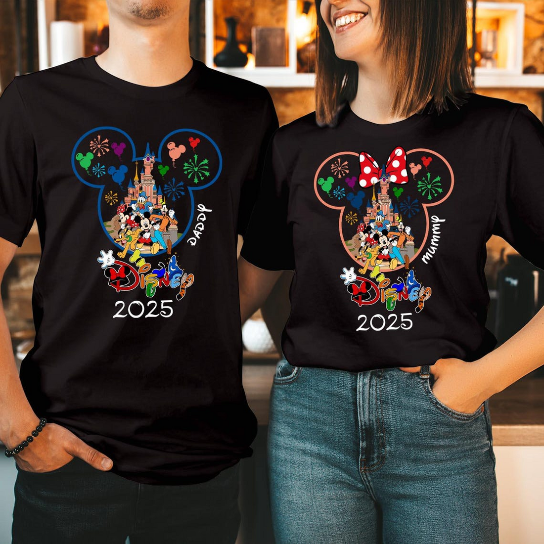 T-SHIRT (3206) Personalised Disney Family Holiday Tour 2025 Family Trip Summer Vacation Tops Mickey Minnie Disneyland Matching Gift T Shirts