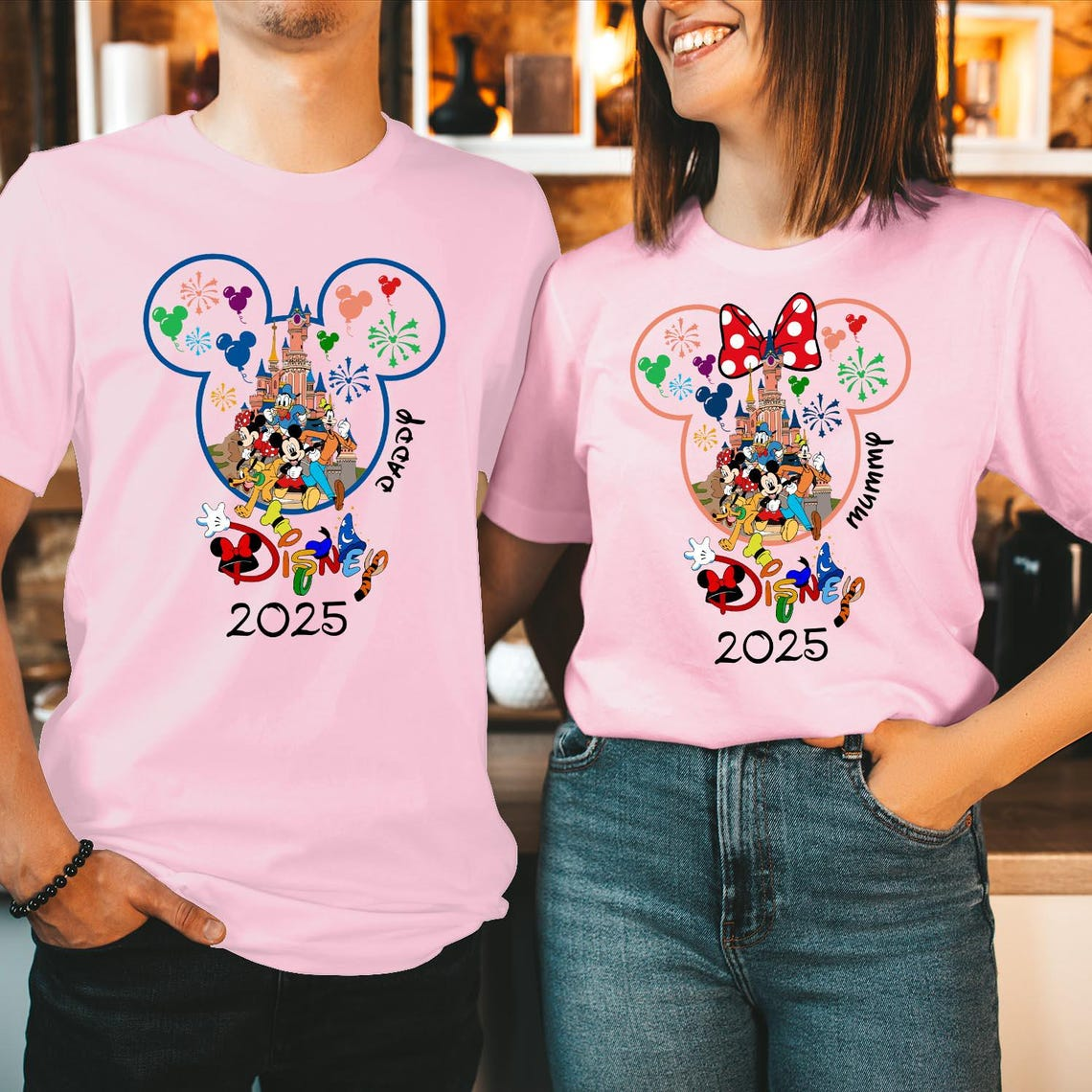 T-SHIRT (3206) Personalised Disney Family Holiday Tour 2025 Family Trip Summer Vacation Tops Mickey Minnie Disneyland Matching Gift T Shirts