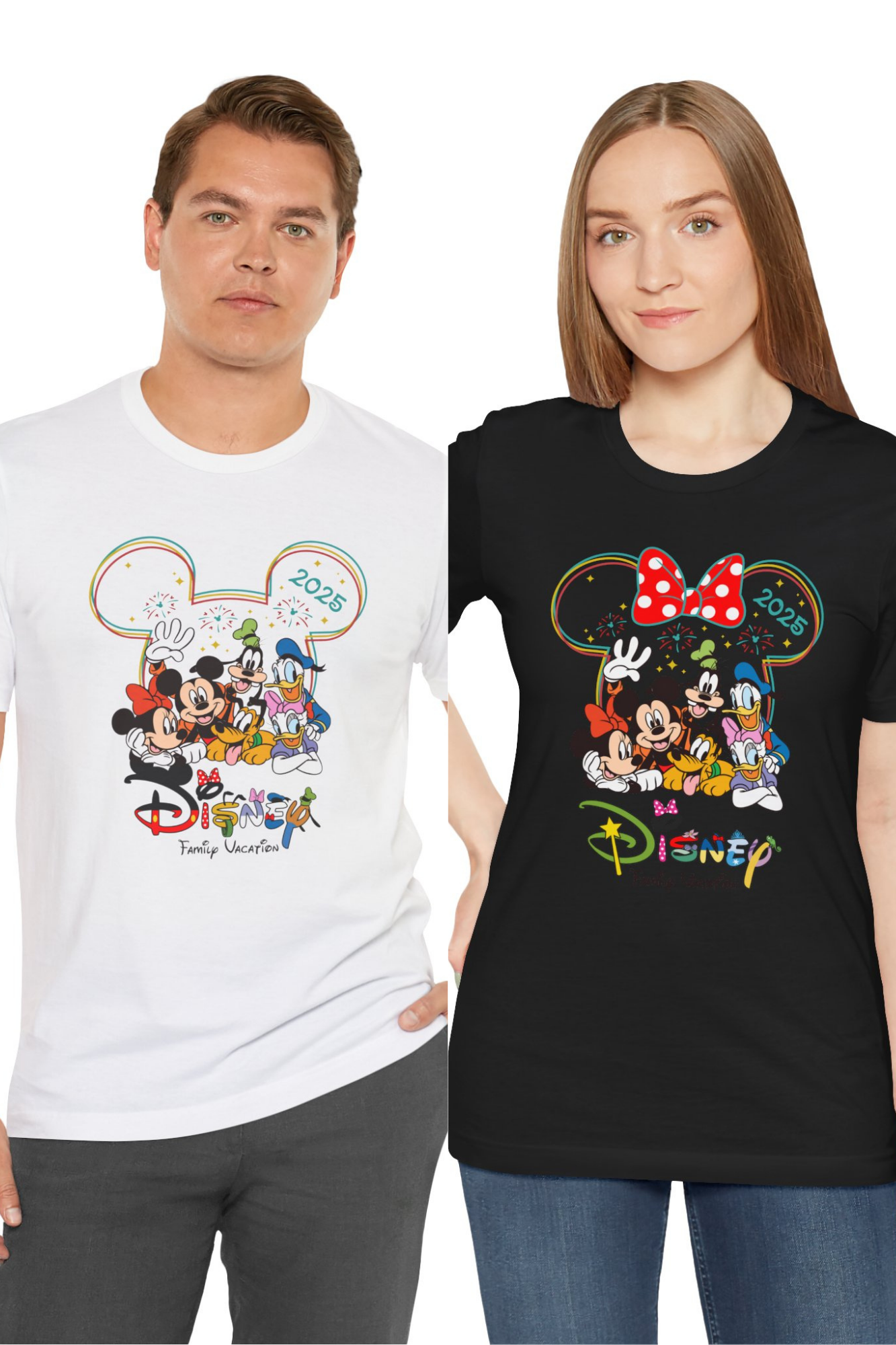 T-SHIRT (3206) Personalised Disney Family Holiday Tour 2025 Family Trip Summer Vacation Tops Mickey Minnie Disneyland Matching Gift T Shirts